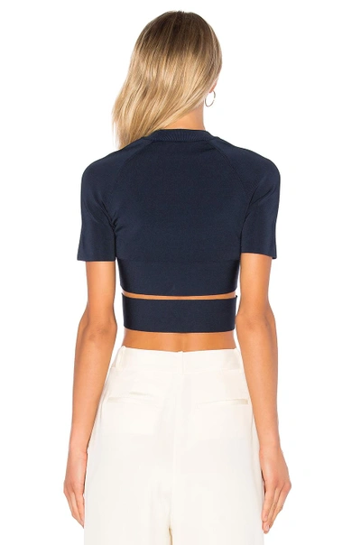 Shop Alexander Wang T Criss Cross Crop Top In Navy