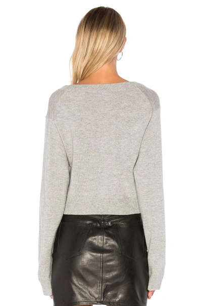 Shop Alexander Wang T Deep V Twist Sweater In Heather Grey