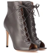 GIANVITO ROSSI Marie leather peep-toe ankle boots