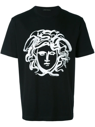 Shop Versace Painted Medusa T-shirt - Black