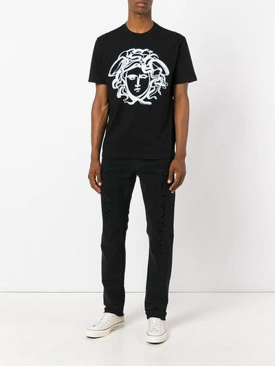 Shop Versace Painted Medusa T-shirt - Black