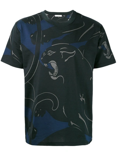 Valentino Trouserher And Camouflage Cotton T-shirt In Blue
