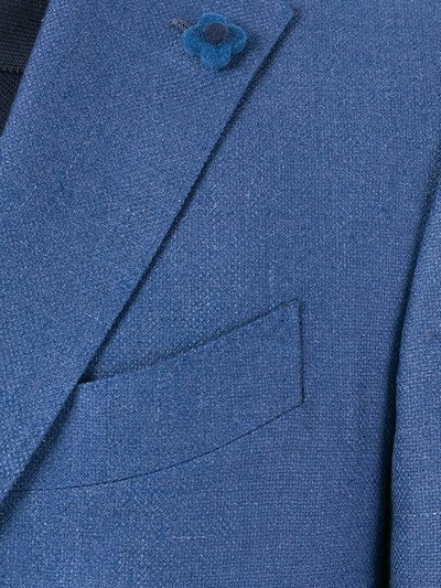 Shop Lardini Notched Lapel Blazer - Blue