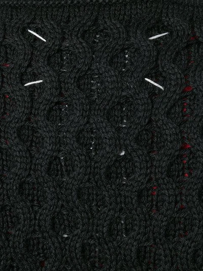 Shop Maison Margiela Cable Knit Jumper - Black