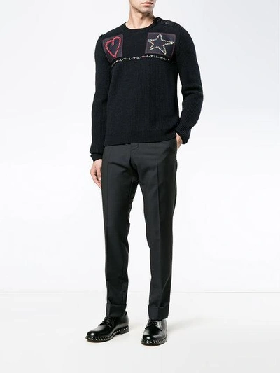 Valentino Patched Fisherman Knit Sweater