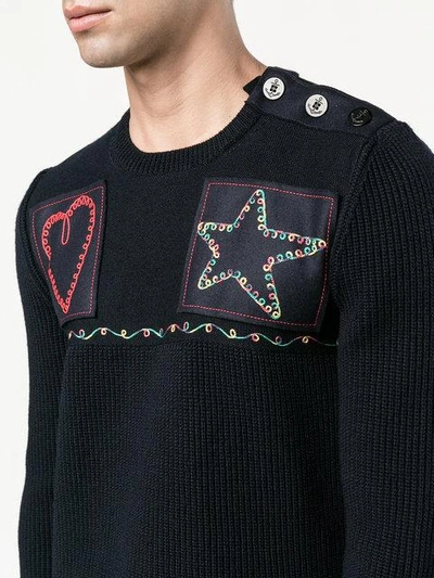 Valentino Patched Fisherman Knit Sweater