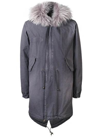 Mr & Mrs Italy Trimmed Hood Mid Parka In Grey