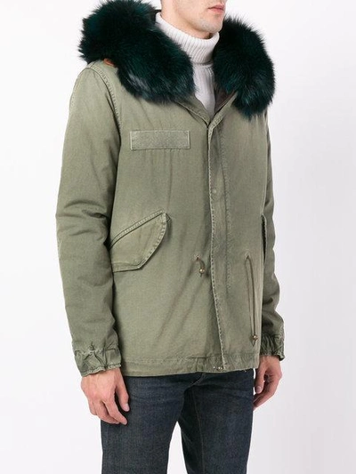 Shop Mr & Mrs Italy Trimmed Hood Short Parka In 3577