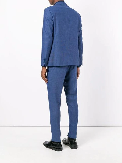 Shop Canali Woven Tailored Suit - Blue