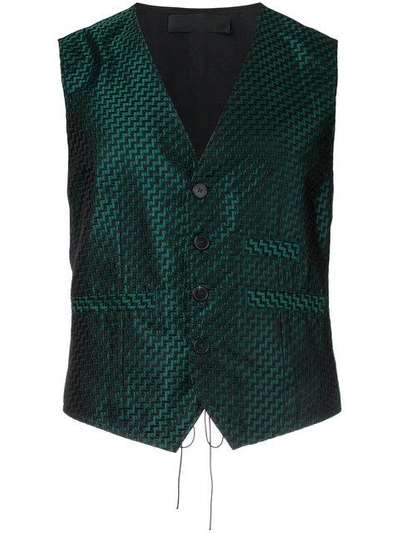 Shop Haider Ackermann Woven Geometric Waistcoat - Green