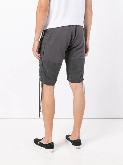 Shop Greg Lauren Drawstring Shorts - Grey