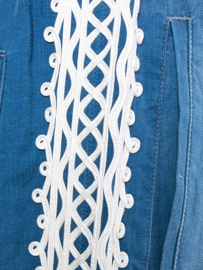 Shop Stella Mccartney Embroidered Denim Shorts - Blue
