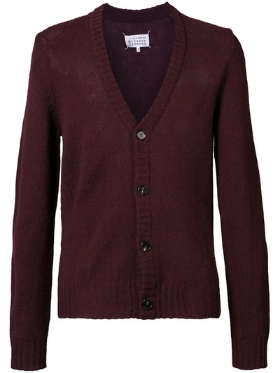 Maison Margiela Knitted Cardigan In Red