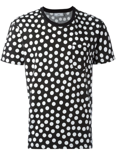 Ami Alexandre Mattiussi Polka Dot Cotton-jersey T-shirt In Black