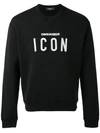 Dsquared2 Icon-print Cotton-jersey Sweatshirt In Black