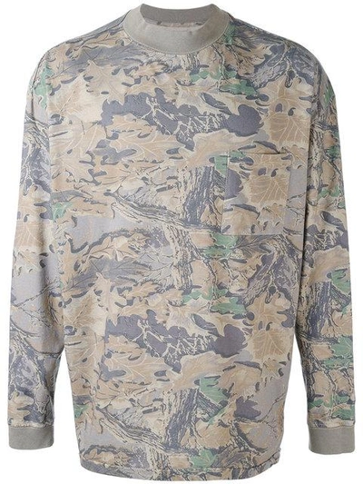 Shop Yeezy Leaf Print Sweater In Multicolour