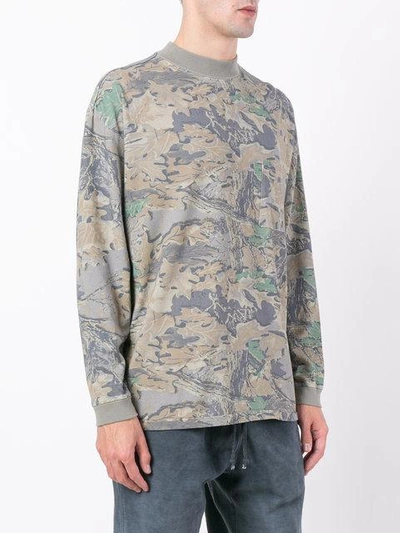 Yeezy Leaf Camouflage Print Long Sleeve T-shirt In Green | ModeSens