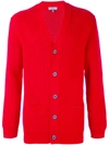Lanvin Oversized Ribbed Knit Cardigan In Red