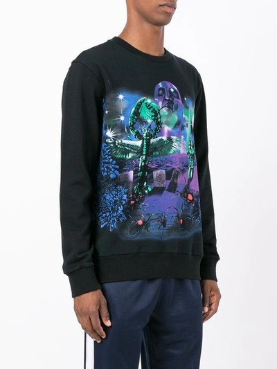 Shop Lanvin Planet Scene Print Sweatshirt In Black