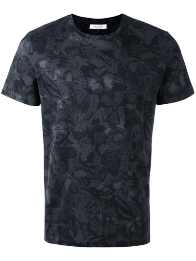 Valentino Butterfly Camo T-shirt In Black