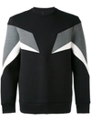 Neil Barrett Geometric-panel Stretch-neoprene Sweatshirt In Black