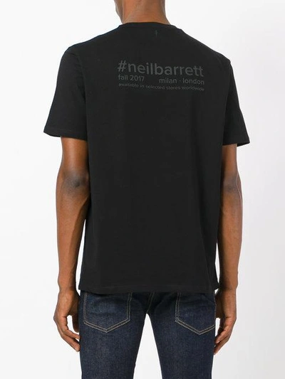 Shop Neil Barrett Classic Plain T-shirt - Black