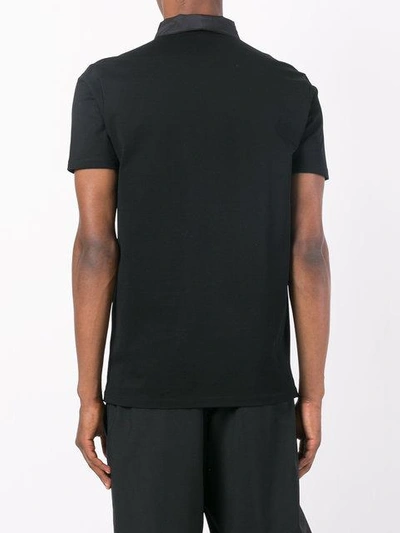 Shop Lanvin Silky Collar Polo Shirt In Black
