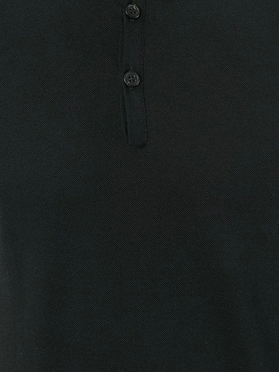 Shop Lanvin Silky Collar Polo Shirt In Black