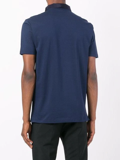 Shop Lanvin Silky Polo Shirt In Blue