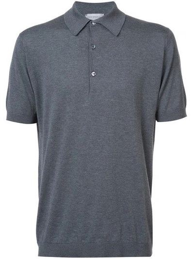 Shop John Smedley Adrian Polo Shirt In Grey