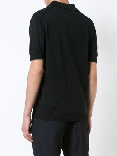 Shop John Smedley Adrian Polo Shirt In Black