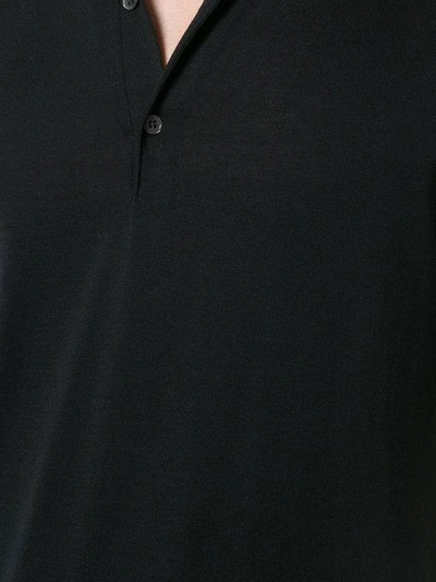 Shop John Smedley Adrian Polo Shirt In Black
