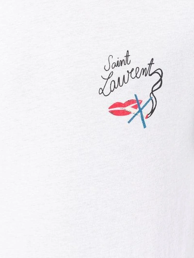 Shop Saint Laurent White No Smoking Logo T Shirt
