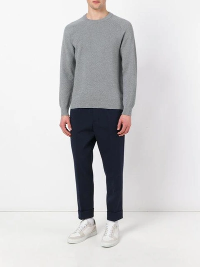 Shop Ami Alexandre Mattiussi Crew Neck Sweater In Grey