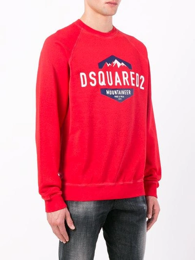 Dsquared2 Mountain-print Cotton-jersey Sweatshirt In Red | ModeSens