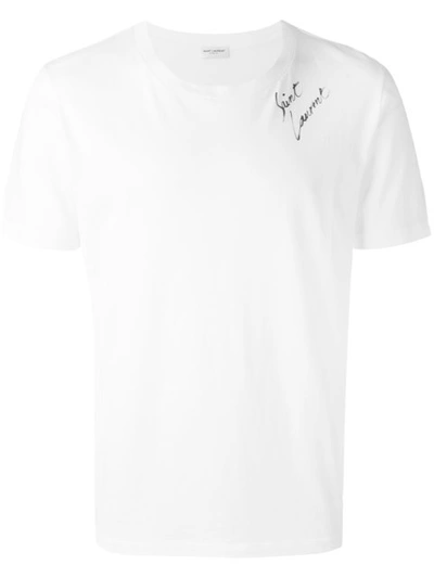 Shop Saint Laurent Shoulder Logo T-shirt