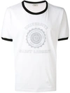 Saint Laurent White 'université' Logo Ringer T-shirt