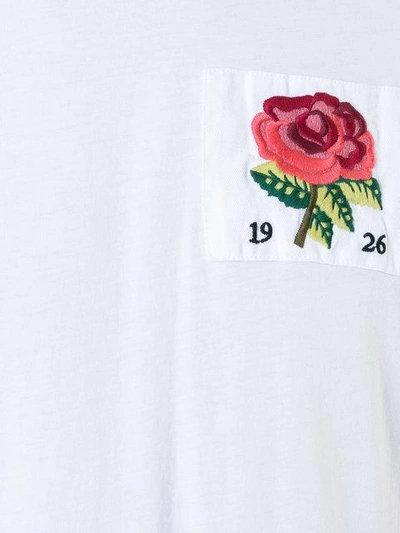 Shop Kent & Curwen Embroidered Rose T-shirt In White