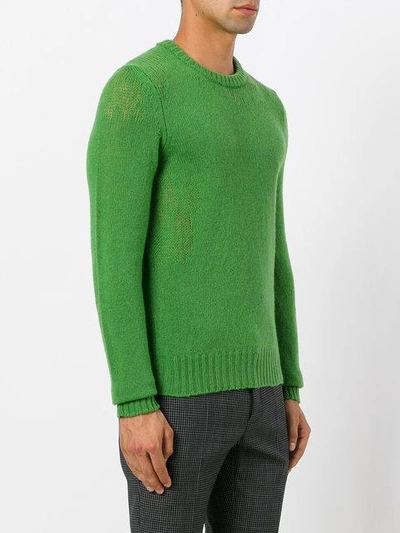 Shop Maison Margiela Distressed Knit Sweater - Green