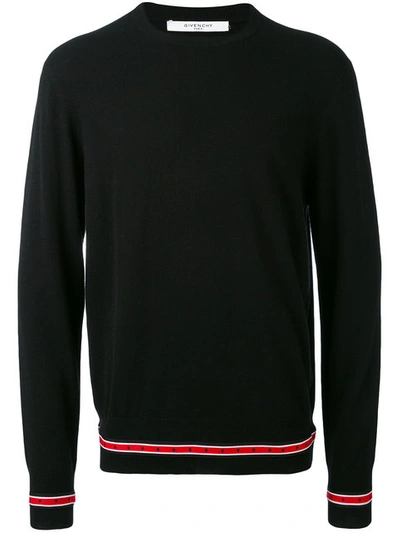 Givenchy Iconic Canvas Trim Sweater In Nero