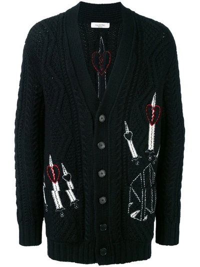 Valentino Black Love Blade Cardigan