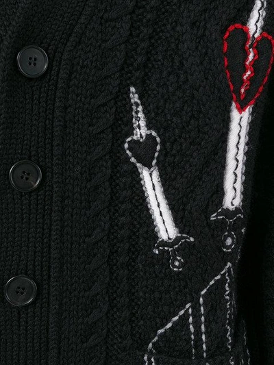 Shop Valentino Embroidered Cardigan - Black