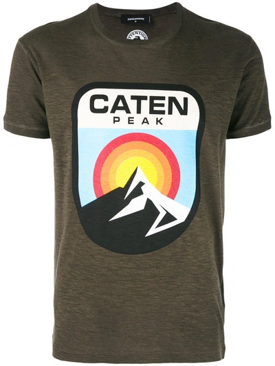 Dsquared2 Caten Mountain Signage T-shirt In Green