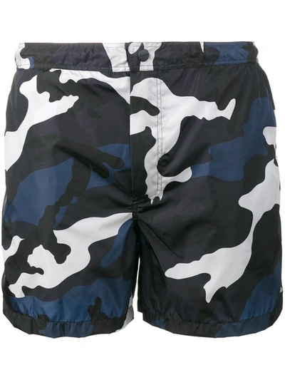 Shop Valentino Camouflage Swim Shorts