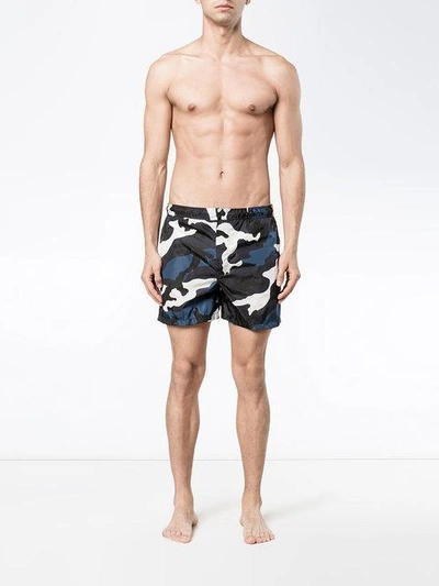 Shop Valentino Camouflage Swim Shorts
