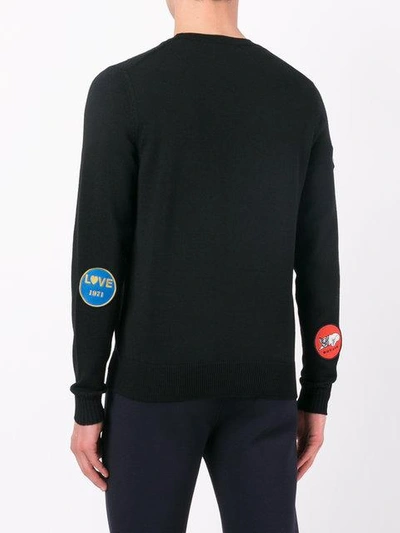 Shop Saint Laurent Multi Patch Sweatshirt - Black