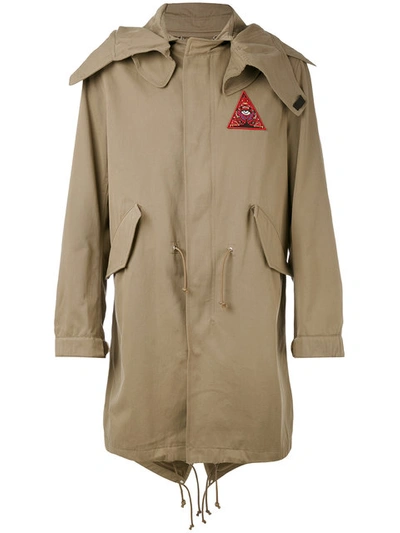 Givenchy Real Eyes-embroidered Cotton Parka In Light Khaki
