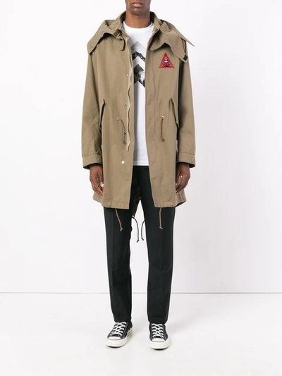 Givenchy Real Eyes-embroidered Cotton Parka In Green