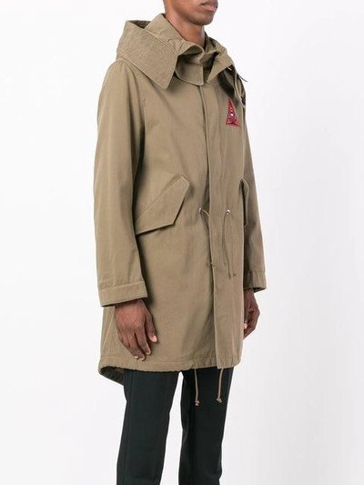 Shop Givenchy Illuminati Patch Parka Jacket In Green