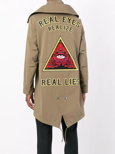 Shop Givenchy Illuminati Patch Parka Jacket In Green